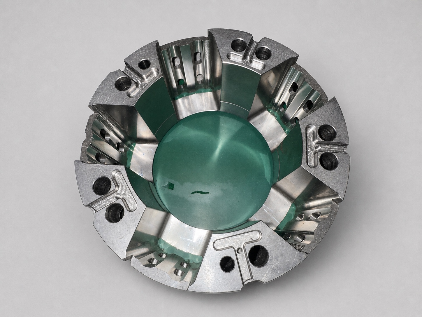 Circular mold insert assembly with fitted machined details