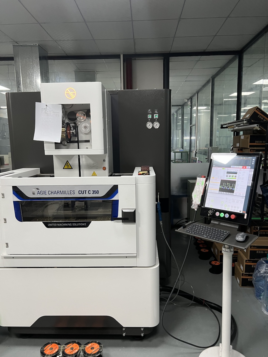 Precision EDM equipment in operation