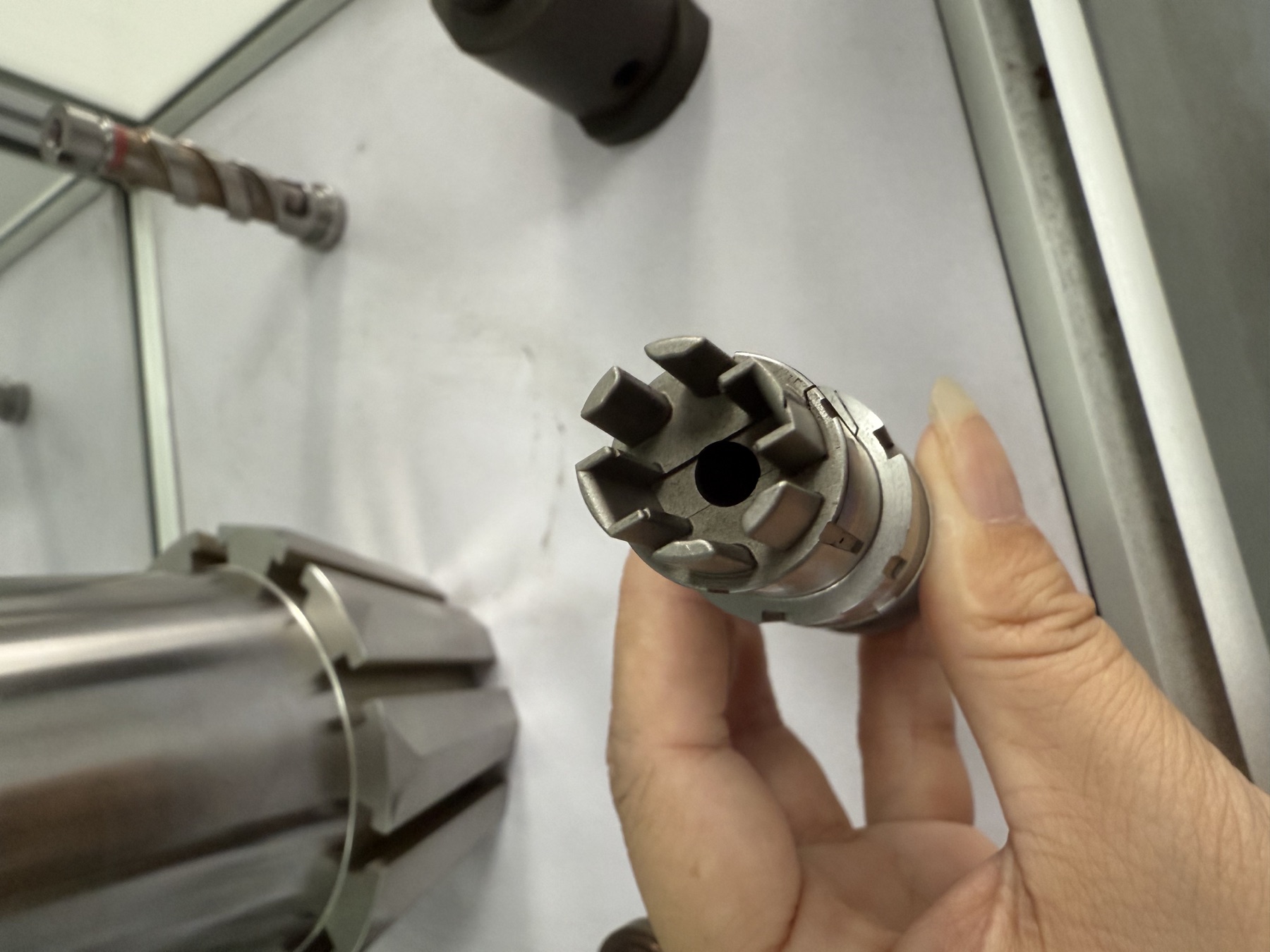 Close view of a multi-lobed internal precision profile