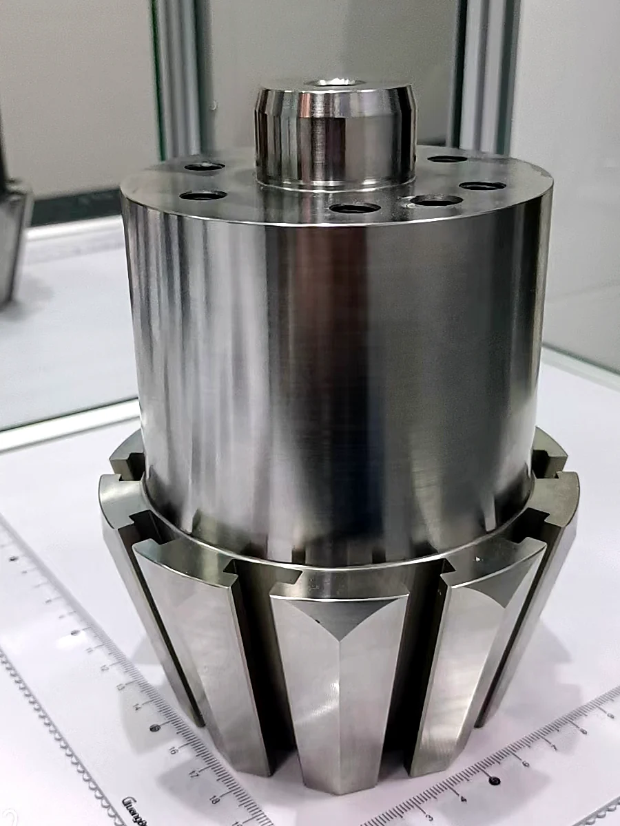 Huicheng-supplied photograph of a cylindrical precision component assembly with interacting surfaces